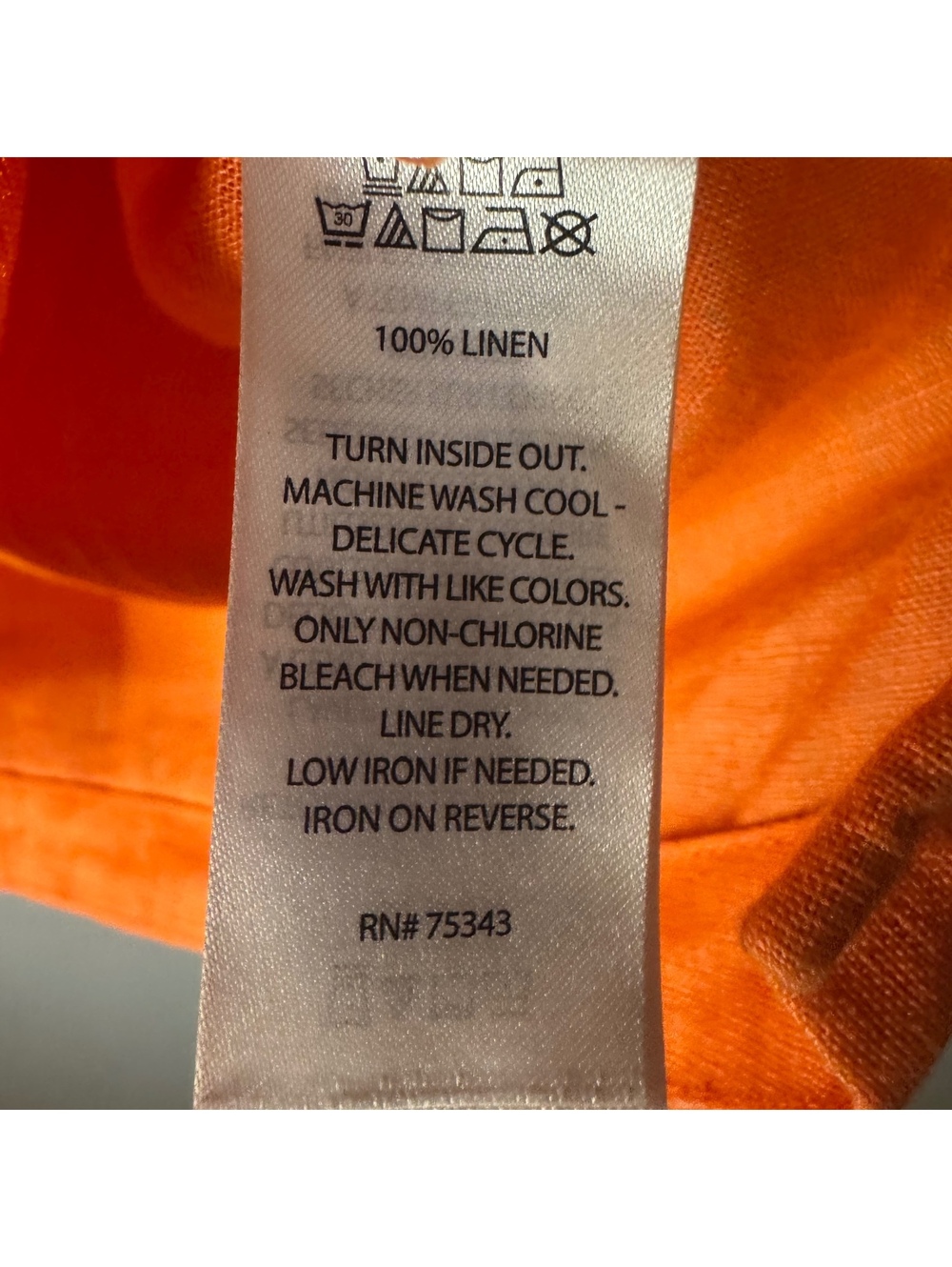 Calypso St. Barth Orange 100% Linen Tie Front Shirt Women’s Size Small - Picture 8 of 8